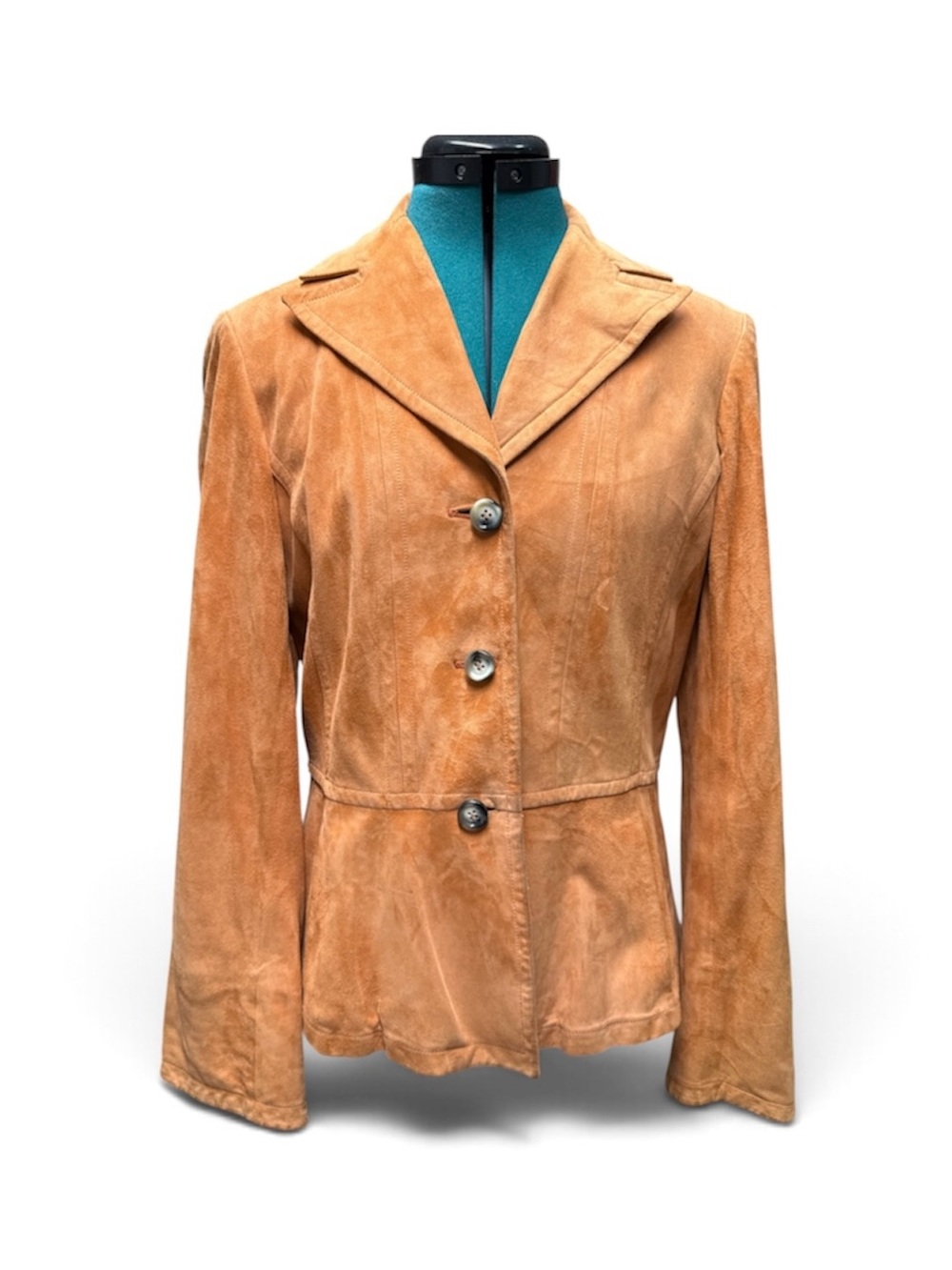 Anne Klein Women's Burnt Orange Suede Button-Front Jacket